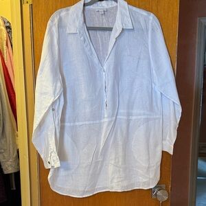 J. Jill White Linen Blouse